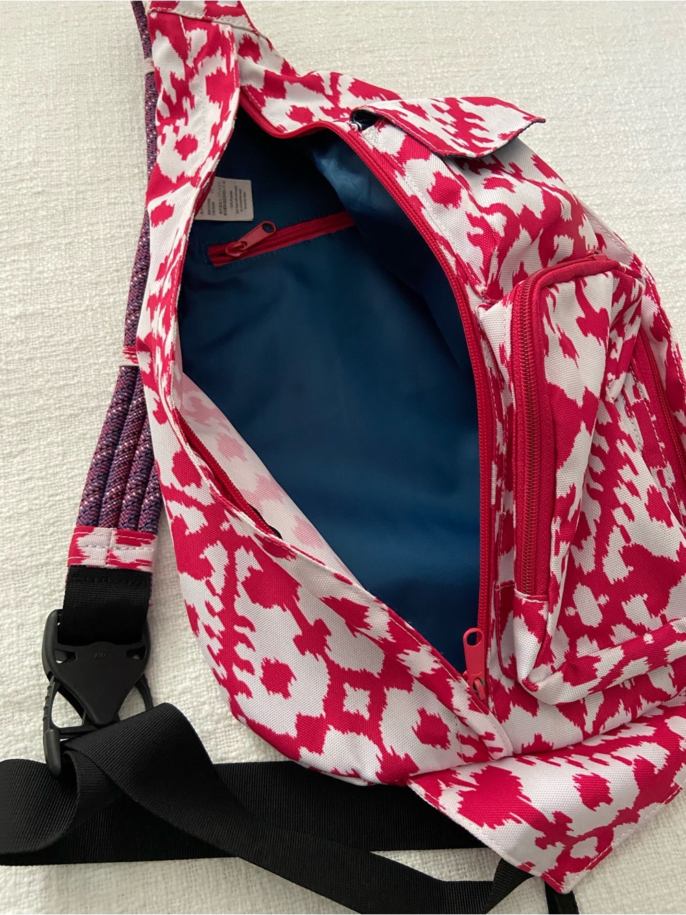 Kavu Pink Ikat Sling Bag - Women's Crossbody Pack Multiple Compartments - Picture 7 of 12